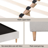 NNEDSZ Artiss Bed Frame Queen Size Beige ZORA