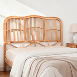 Artiss Bed Headboard Queen Bedhead Rattan - NERO Pine