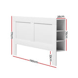 NNEDSZ Bed Head Headboard King with Shelves - CABI White