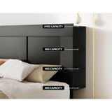 NNEDSZ Bed Head Headboard Queen with Shelves - CABI Black