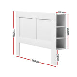 NNEDSZ Bed Head Headboard Queen with Shelves - CABI White