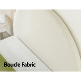 NNEDSZ Artiss Bed Head Headboard Bed Frame Queen Boucle - GREI White