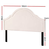 NNEDSZ Bed Frame Bed Head Headboard King Velvet IRIS Beige