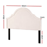 NNEDSZ Bed Frame Bed Head Headboard Queen Velvet IRIS Beige
