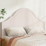 NNEDSZ Bed Frame Bed Head Headboard Queen Velvet IRIS Beige