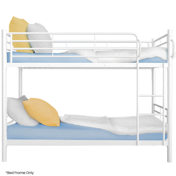 NNEMB SLUMBER 2in1 King Single Metal Bunk Bed Frame, with Modular Design, Matte White
