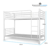 NNEMB SLUMBER 2in1 King Single Metal Bunk Bed Frame, with Modular Design, Matte White