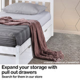 NNEMB Single Wooden Bed Frame, Modern Design, Bedroom Furniture, White, For Adults or Kids