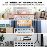 NNEMB Single Wooden Bed Frame, Modern Design, For Kids or Adults, Bedroom Furniture, White