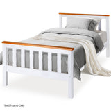 NNEMB Single Wooden Bed Frame, Modern Design, For Kids or Adults, Bedroom Furniture, White