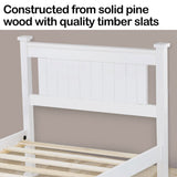 NNEMB Single Wooden Bed Frame, Bedroom Furniture for Kids and Adults