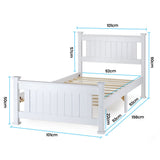 NNEMB Single Wooden Bed Frame, Bedroom Furniture for Kids and Adults