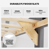 NNEMB King Single Wooden Timber Bed Frame, Grey