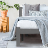 NNEMB King Single Wooden Timber Bed Frame, Grey