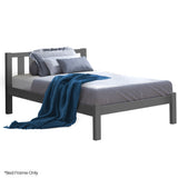 NNEMB King Single Wooden Timber Bed Frame, Grey