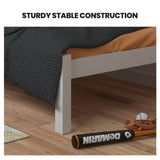NNEMB King Single Wooden Timber Bed Frame, White
