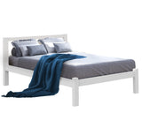 NNEMB King Single Wooden Timber Bed Frame, White