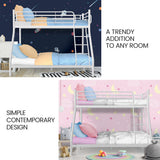 NNEMB SLUMBER Single over Double Metal Bunk Bed Frame, Matte White