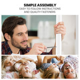 NNEMB SLUMBER Single over Double Metal Bunk Bed Frame, Matte White