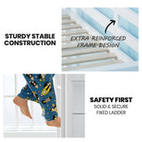 NNEMB Single Bunk Bed Frame, Solid Pine 2-in-1 Modular Design, White