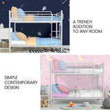 NNEMB SLUMBER 2in1 Single Metal Bunk Bed Frame, with Modular Design, Matte White