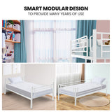 NNEMB SLUMBER 2in1 Single Metal Bunk Bed Frame, with Modular Design, Matte White