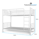 NNEMB SLUMBER 2in1 Single Metal Bunk Bed Frame, with Modular Design, Matte White