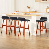 NNEDSZ Artiss 4x Bar Stools Wooden Stool Black