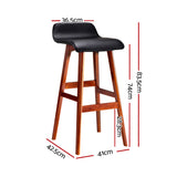 NNEDSZ Artiss 4x Bar Stools Wooden Stool Black