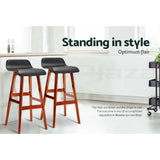 NNEDSZ Artiss 4x Bar Stools Wooden Stool Black