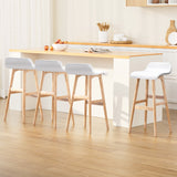 NNEDSZ Artiss 4x Bar Stools Wooden Stool White