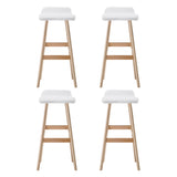 NNEDSZ Artiss 4x Bar Stools Wooden Stool White