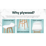 NNEDSZ Artiss 4x Bar Stools Wooden Stool White
