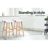 NNEDSZ Artiss 4x Bar Stools Wooden Stool White