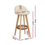 NNEDSZ Artiss 4x Bar Stools Padded Leather Wooden Beige