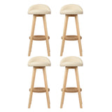 NNEDSZ Artiss 4x Bar Stools Padded Leather Wooden Beige