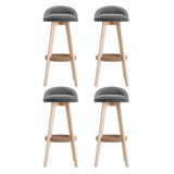 NNEDSZ Artiss 4x Bar Stools Padded Linen Wooden Grey