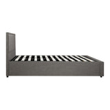 NNEED Double Bed Frame Gas Lift Storage Base Fabric Grey