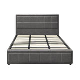 NNEED Bed Frame King Size Gas Lift Storage Base Fabric Grey