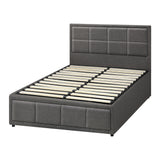 NNEED Bed Frame King Single Gas Lift Storage Base Fabric Grey