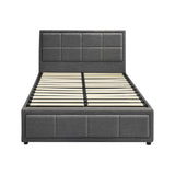 NNEED Bed Frame King Single Gas Lift Storage Base Fabric Grey