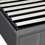 NNEED Bed Frame King Single Gas Lift Storage Base Fabric Grey