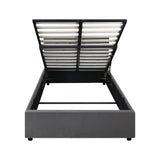 NNEED Bed Frame King Single Gas Lift Base Storage Fabric Grey