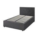 NNEED Bed Frame King Single Gas Lift Base Storage Fabric Grey