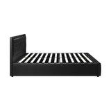 NNEED Double Bed Frame with Storage Space Gas Lift Black