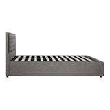 NNEED Double Bed Frame with Storage Space Gas Lift Grey
