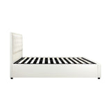 NNEED Double Bed Frame with Storage Space Gas Lift White