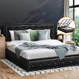 NNEED King Bed Frame with Storage Space Gas Lift Black
