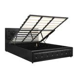 NNEED King Bed Frame with Storage Space Gas Lift Black