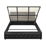 NNEED King Bed Frame with Storage Space Gas Lift Black